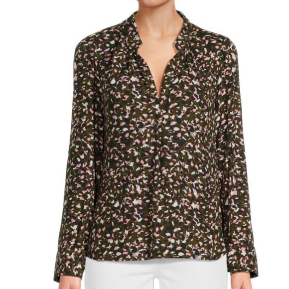 ZADIG & VOLTAIRE Tink Abstract Print Top Blouse Shirt Women’s S Black Multi - Picture 1 of 14